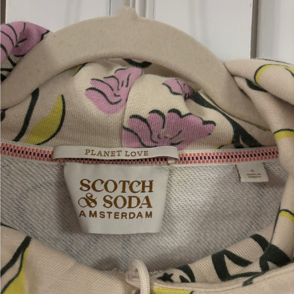Scotch and Soda oversized printed Hoodie Abstract Floral Planet Love Size Small - Picture 5 of 6